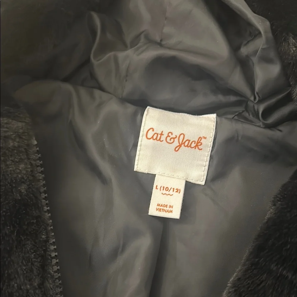 Cat & Jack Black Faux Fur Jacket - Picture 3 of 4